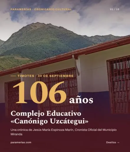 Una de las láminas para redes sociales: los 106 años del Complejo Educativo «Canónigo Uzcátegui».