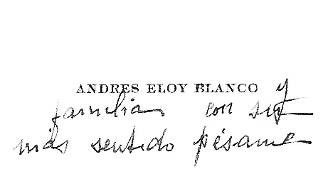 Membrete impreso «Andrés Eloy Blanco» con una nota manuscrita: «y familia con su más sentido pésame».