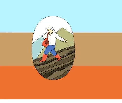 La bandera del municipio Miranda: tres franjas —celeste, tierra y naranja— con el óvalo central del sembrador subiendo la ladera arada.