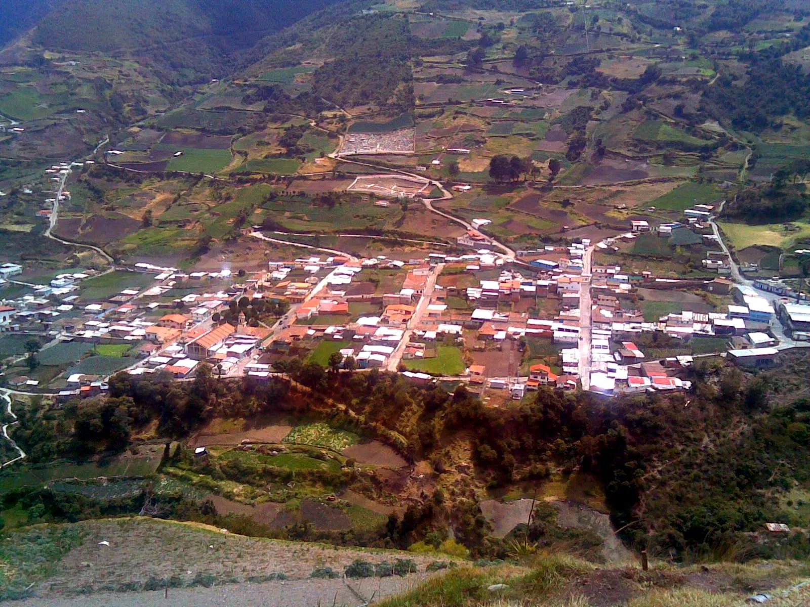 Chachopo, capital de la parroquia Andrés Eloy Blanco, visto desde la altura