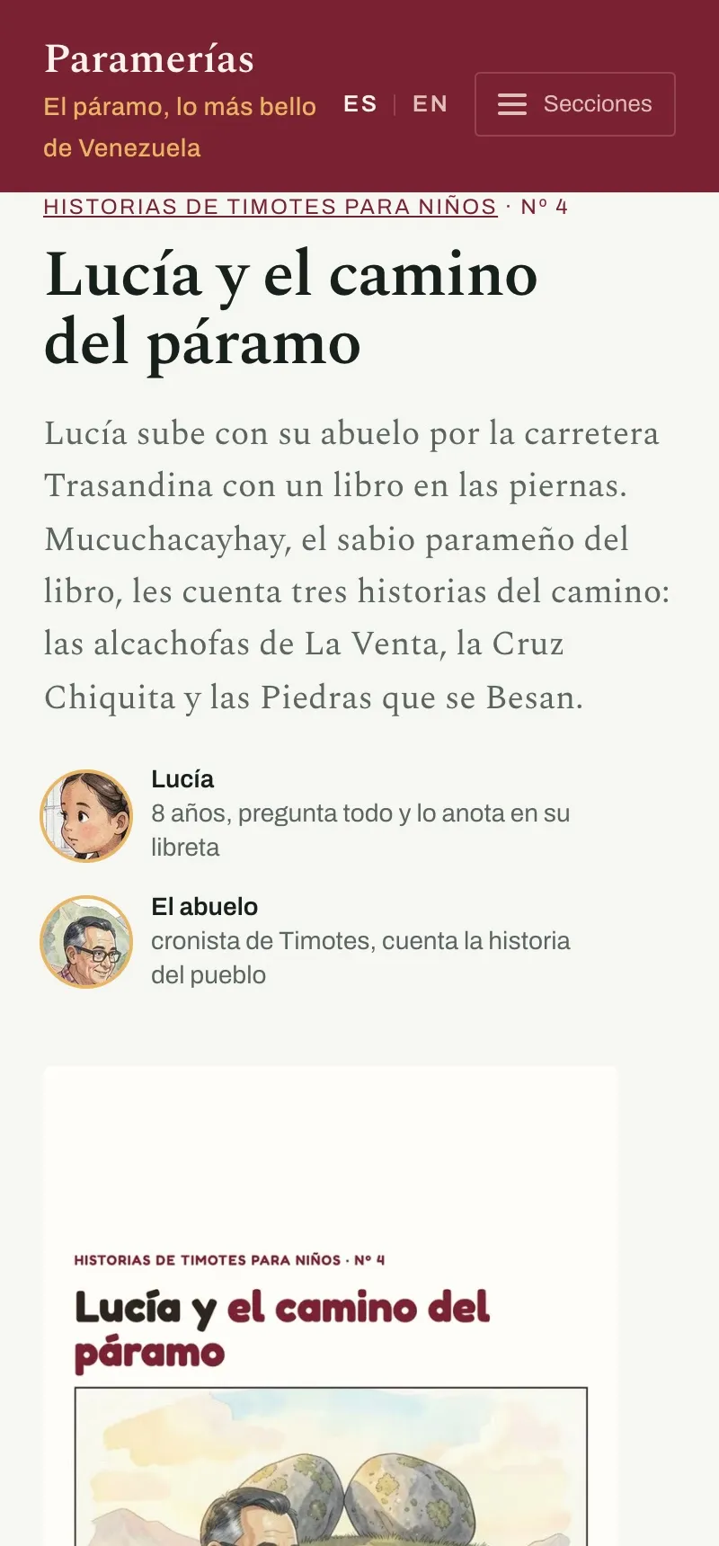 «Lucía y el camino del páramo», la nº 4, con las historias de Mucuchacayhay.