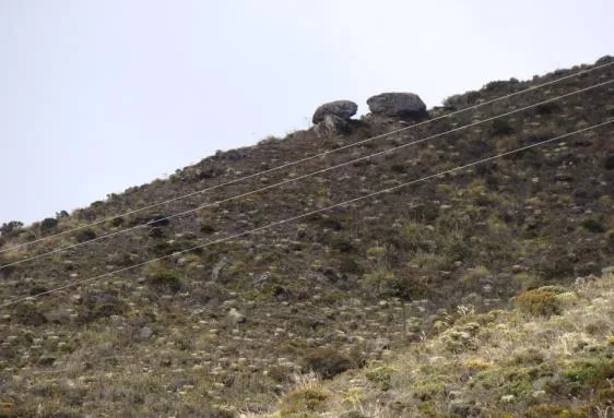 Dos piedras sobre el filo del páramo, todavía separadas.